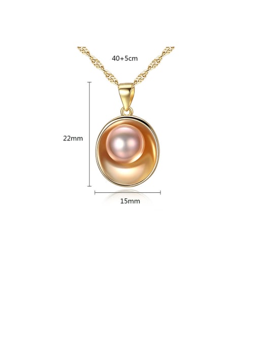 CCUI 925 Sterling Silver With  Artificial Pearl  Simplistic Oval Necklaces 4