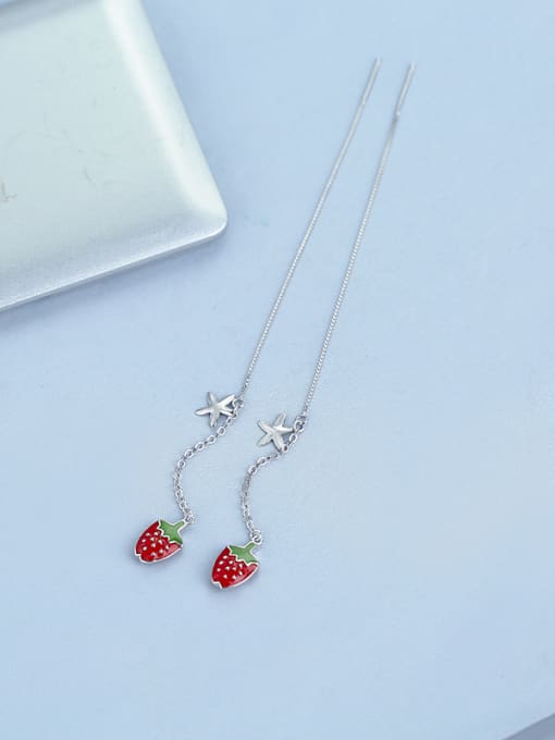 One Silver Sweet Strawberry Shaped Stud Earrings 0