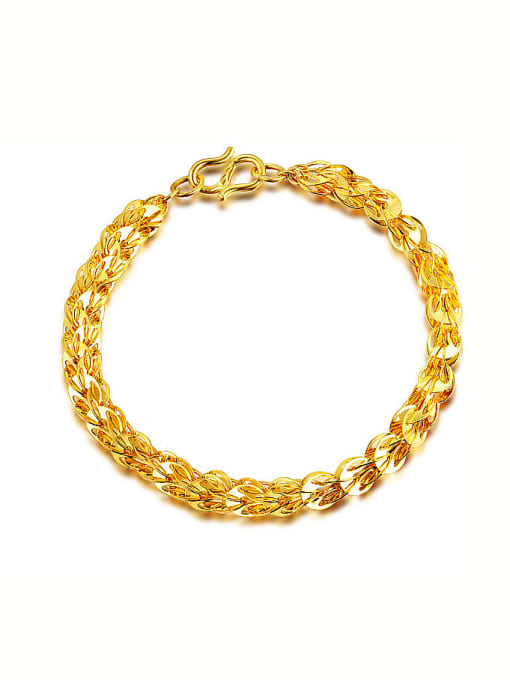 golden Luxury Geometric Shaped Gold Plated Bracelet