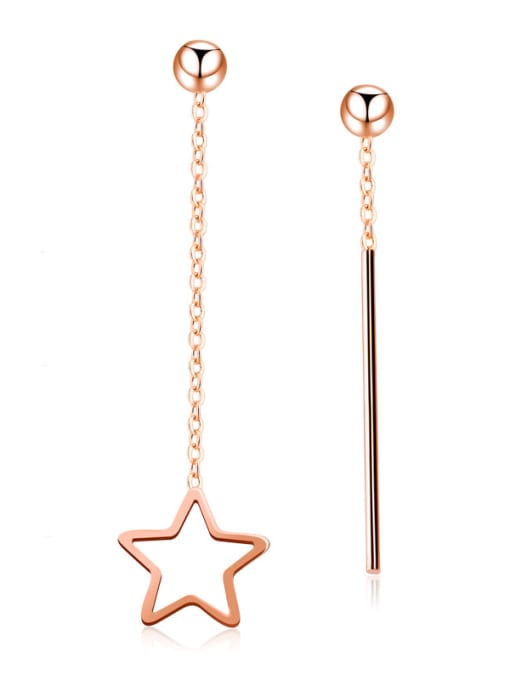 OUXI Pentagram Shaped Titanium Steel threader earring 0