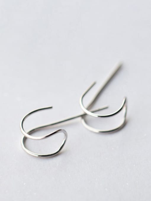 Silver Exquisite Gold Plated Geometric Shaped Silver Stud Earrings