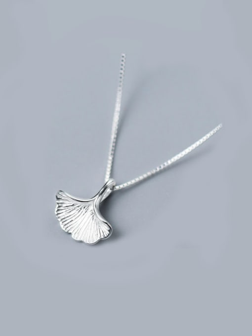 Rosh S925 Silver Ginkgo Leaves Short Necklace 0