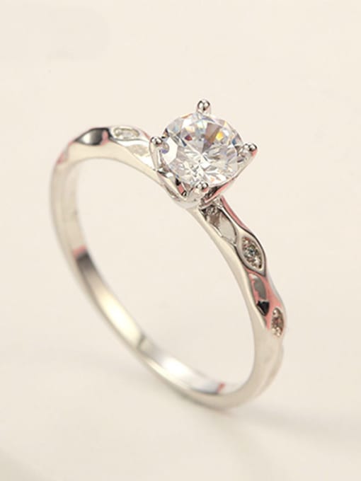 XP Copper platinum plated stylish CZ wedding Engagement Ring 1