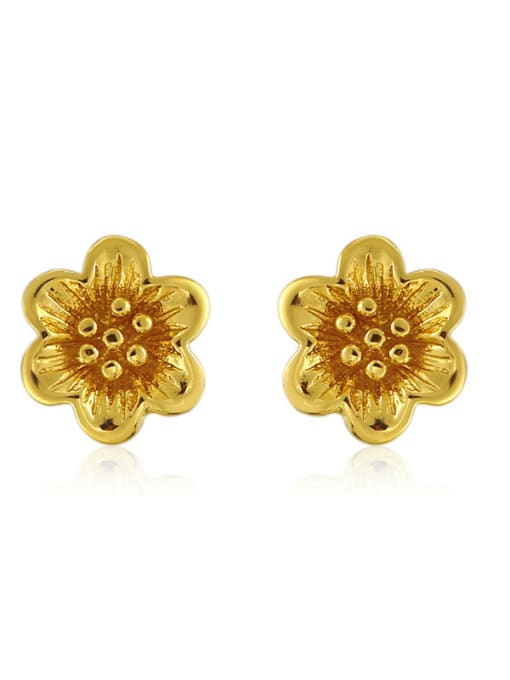 XP Copper Alloy 24K Gold Plated Classical Flower stud Earring 0