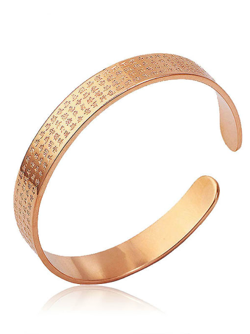 Rose Copper Alloy 24K Gold Plated Ethnic style Opening Bangle