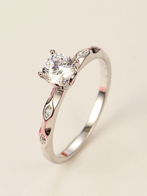 XP Copper platinum plated stylish CZ wedding Engagement Ring 0