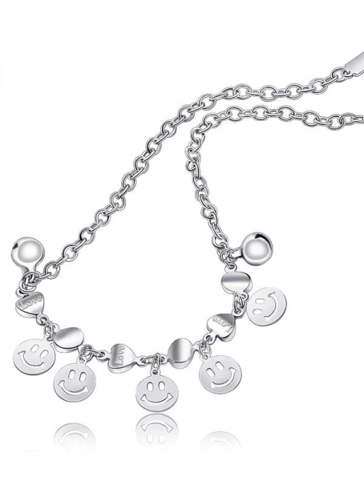XP Copper Alloy White Gold Plated Love Bell Women Anklet 0