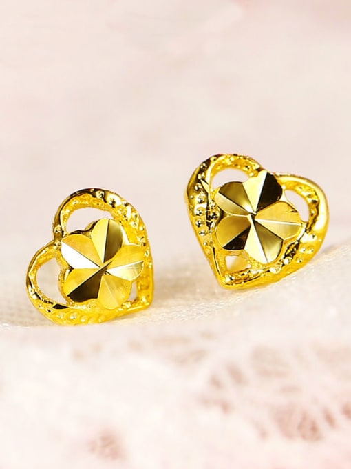 XP Copper Alloy 24K Gold Plated Simple Wedding stud Earring 1