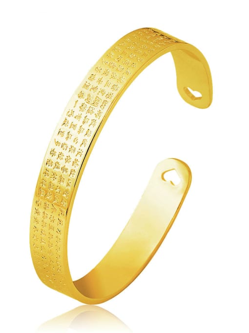 Gold Copper Alloy 24K Gold Plated Ethnic style Opening Bangle