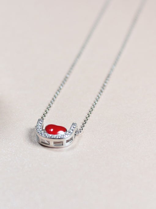 Peng Yuan Little Heart shaped Silver Necklace 2