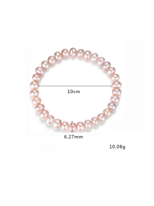 CCUI Sterling Silver 6-6.5mm oblate Lavender freshwater pearl bracelet 3