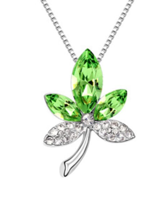 green Fashion Maple Leaf austrian Crystals Alloy Necklace