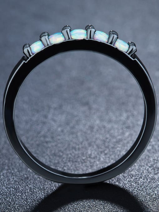 UNIENO Black Opal Stone Ring 2