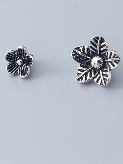 FAN 925 Sterling Silver With Antique Silver Plated  Flower Bead Caps 0