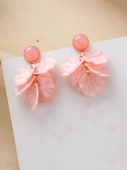 Girlhood Alloy With Acrylic  Personality Multi-layered petals  Drop Earrings 1