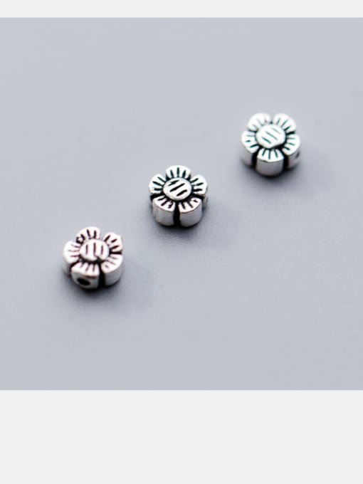 FAN 925 Sterling Silver With Silver Plated Classic Flower Charms 2