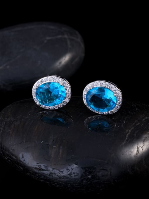 Blue Noble AAA Zircons Stud Cluster earring