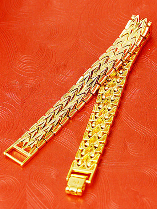 XP Copper Alloy 24K Gold Plated Simple Ethnic Bracelet 1