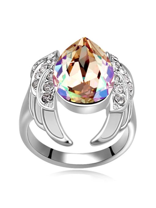 QIANZI Fashion Water Drop austrian Crystals Alloy Ring 3