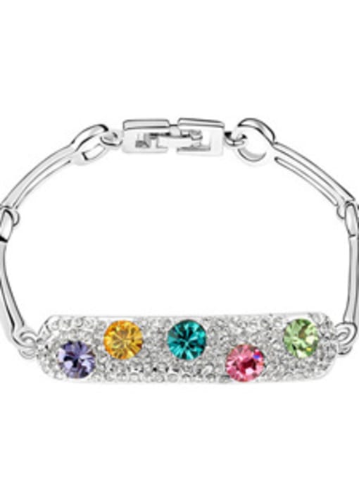multi-color Fashion Shiny Cubic austrian Crystals Alloy Bracelet