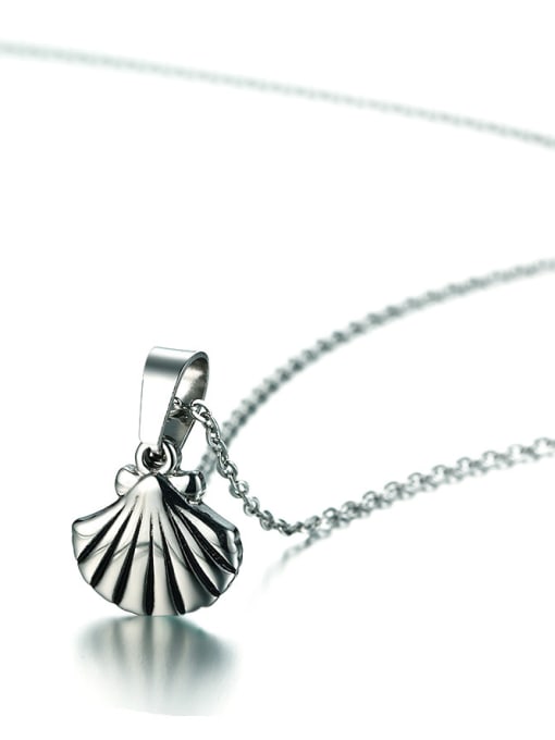 CONG Temperament Shell Shaped Silver Plated Stainless Steel Necklace 1