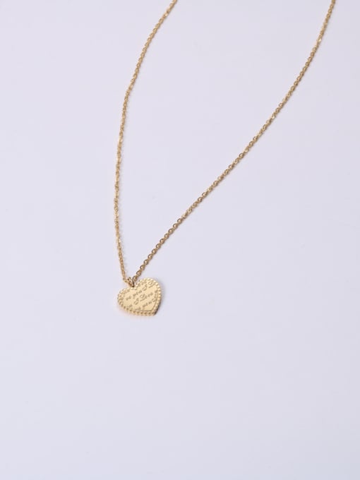 GROSE Titanium With Gold Plated Simplistic Heart Monogram Necklaces 2