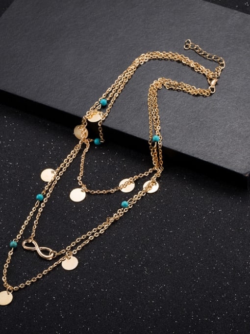 OUXI Simply Style 18K Gold Necklace 2