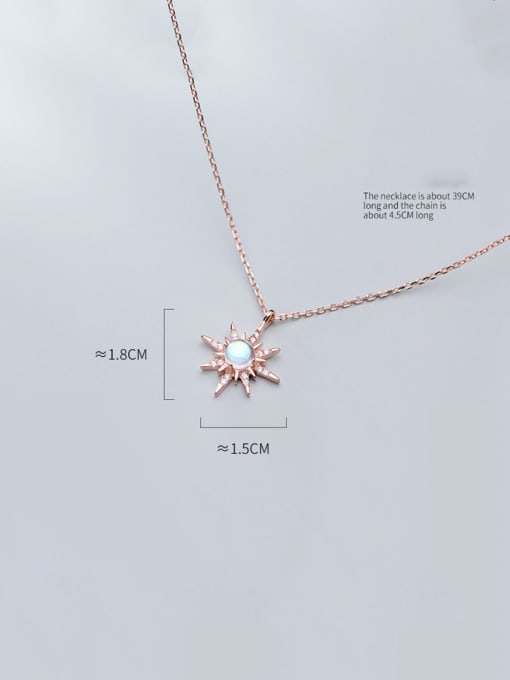 Rosh 925 Sterling Silver With Cubic Zirconia Simplistic Star Necklaces 2