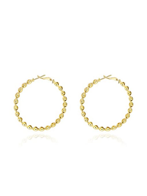 OUXI Simple Gold Plated Wave Hoop Earrings 0