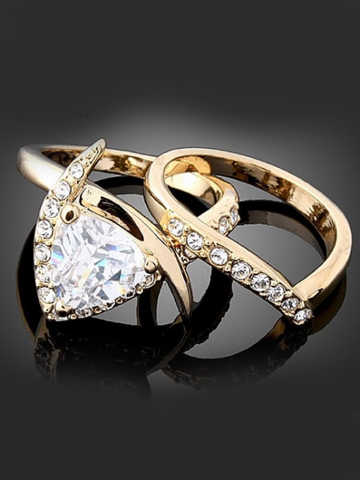 Wei Jia Personalized Two-in-one White Zirconias Copper Ring 2