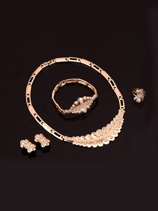 BESTIE 2018 2018 2018 Alloy Imitation-gold Plated Fashion Rhinestones Four Pieces Jewelry Set 1