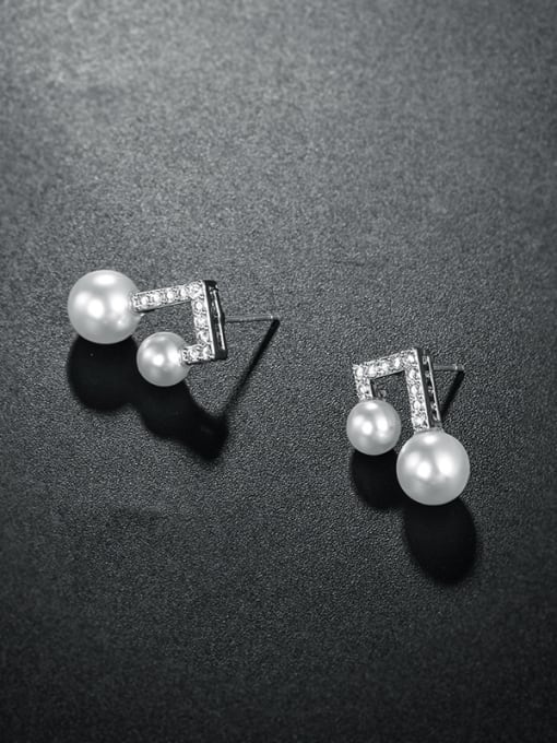 Mo Hai Copper With Platinum Plated Simplistic Irregular Stud Earrings 1