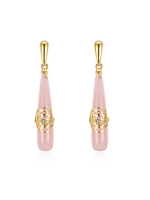 OUXI Temperament Resin 18K Gold drop earring