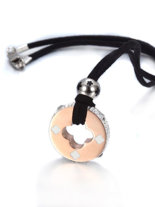 Rose Gold,White Rose Gold Stainless Steel Flower Necklace