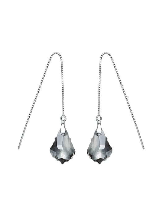CEIDAI Simple Water Drop shaped austrian Crystal Line Earrings 0