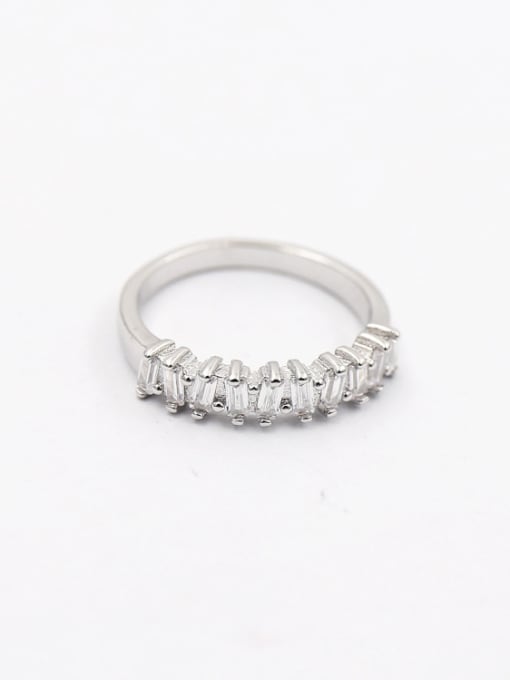 Silvery Fashion Zircon Copper Ring