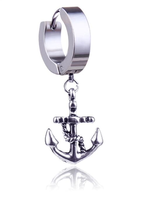 BSL Stainless Steel With Trendy Geometric anchor Clip On Earrings