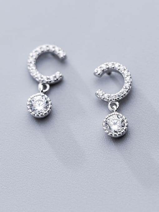 Rosh 925 Sterling Silver With Platinum Plated Delicate Monogrammed Stud Earrings 0