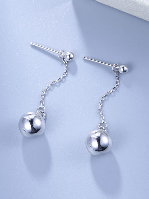 White Elegant Ball Shaped Drop Earrings