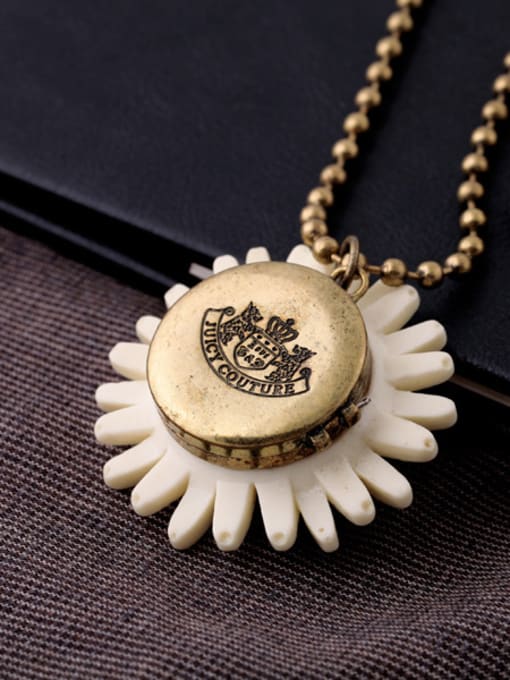 KM Sun Flower Long Alloy Necklace 4