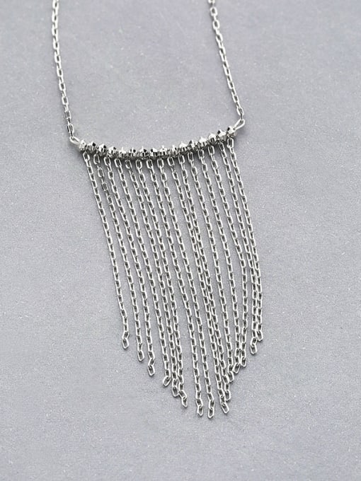 One Silver 925 Silver Tassel Necklace 2
