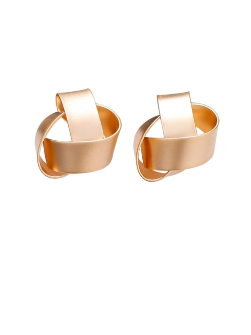 Girlhood Alloy With Rose Gold Plated Simplistic Geometric Stud Earrings 0