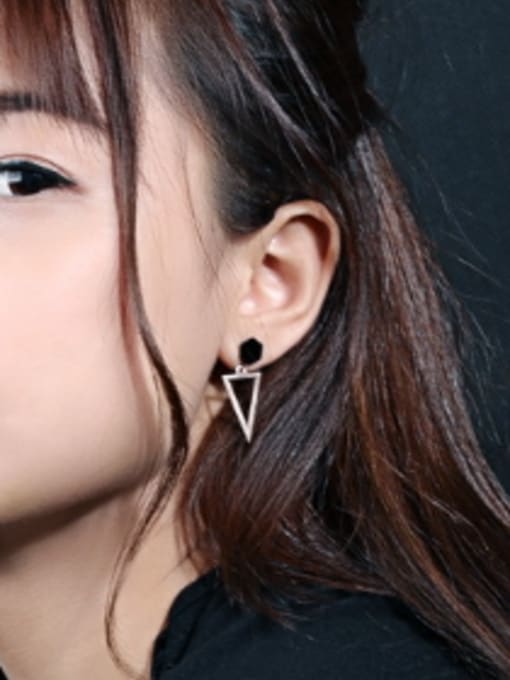 Open Sky Fashion Hollow Triangle Titanium Stud Earrings 1