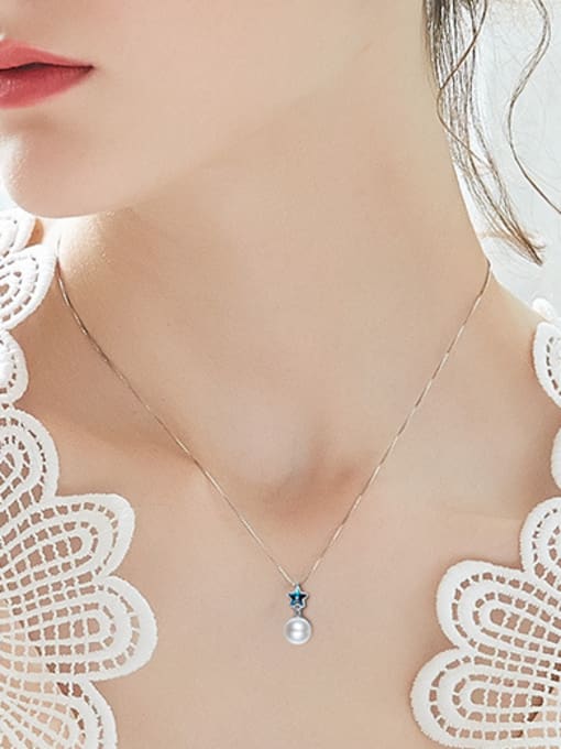 CEIDAI Freshwater Pearl Star-shaped austrian Crystal Necklace 1