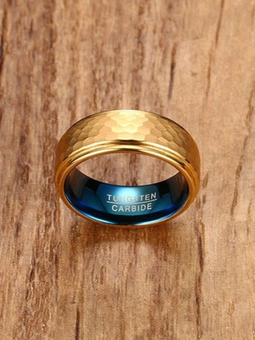 CONG Men Luxury Gold Plated Geometric Tungsten Ring 2