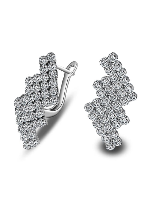 Ya Heng Geometric Shaped AAA Zircons Clip Earrings 0