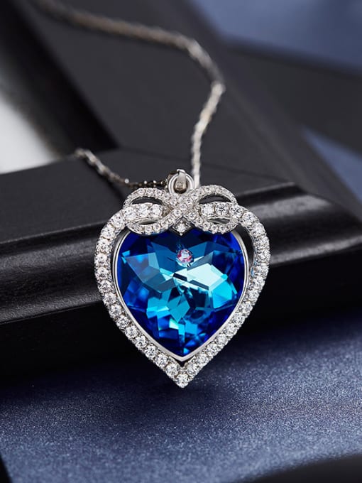 CEIDAI Blue Heart-shaped Necklace 0