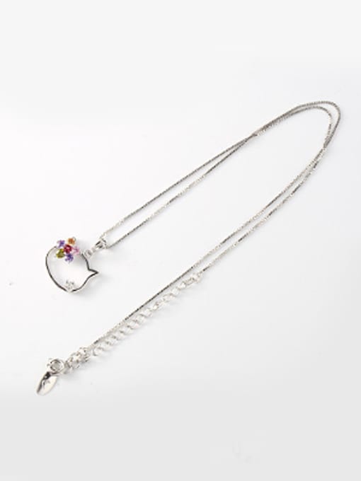 XP Fashion Hollow Kitty Zircon Necklace 1