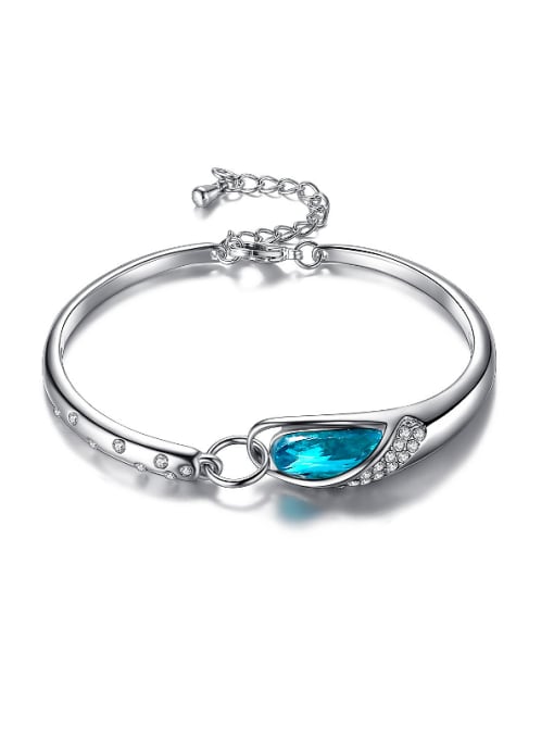 RANSSI Fashion Blue Crystal Alloy Bracelet 0