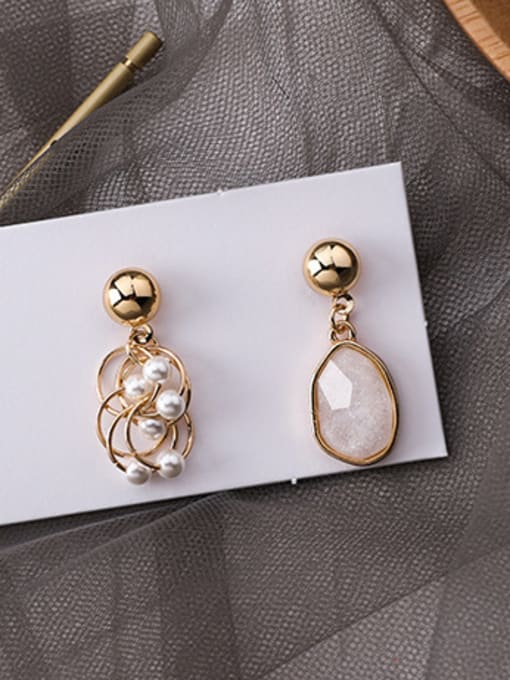 Girlhood Alloy With Champagne Gold Plated Fashion Geometric Drop Earrings 0